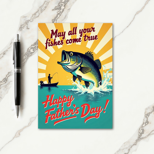 Retro Fishing Fathers Day Card
