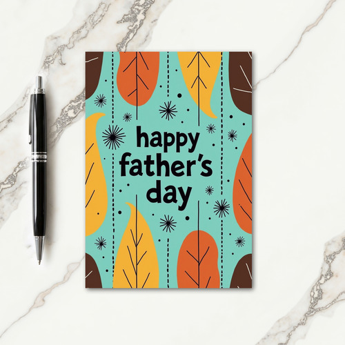 Retro Floral Fathers Day Card