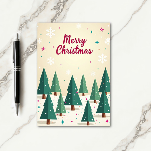 Retro Forest Christmas Card