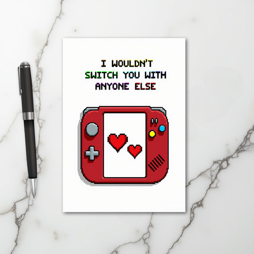 Retro Gaming Romance Card