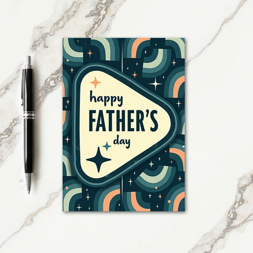 Retro Geometric Fathers Day Card