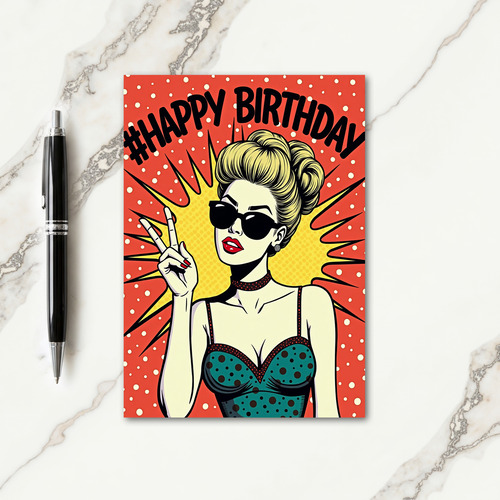 Retro Girl Birthday Card