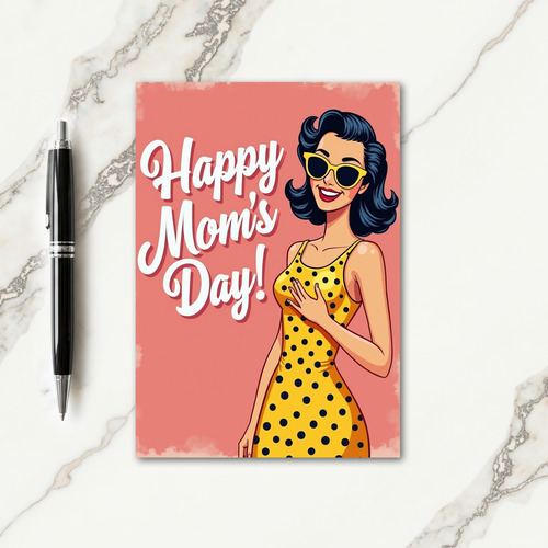 Retro Gratitude Woman Smile Card