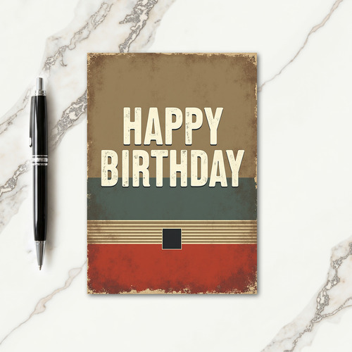 Retro Grunge Textured Birthday Card