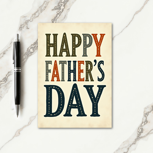 Retro Happy Fathers Day Card
