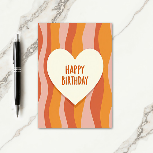 Retro Heart Birthday Card