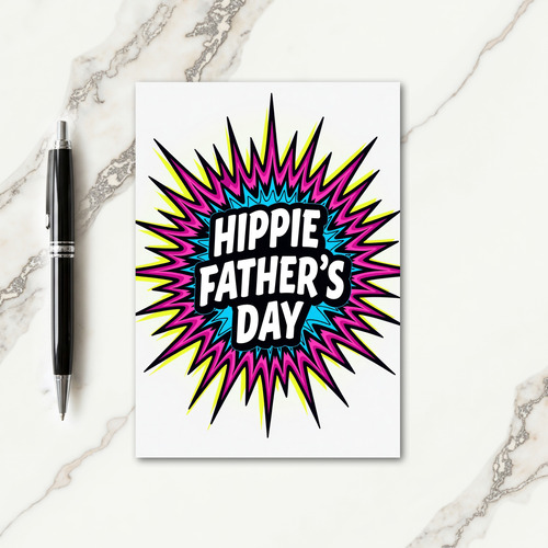 Retro Hippie Fathers Day Burst Card