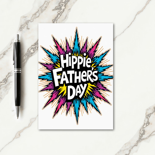 Retro Hippie Fathers Day Card