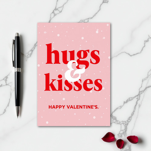 Retro Hugs Kisses Valentine Card