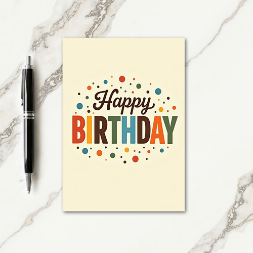 Retro Joyful Birthday Card
