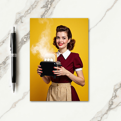 Retro Kitchen Smile Art Card