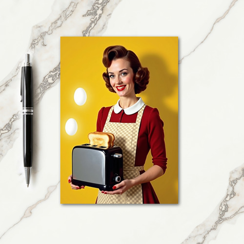 Retro Kitchen Toast Time Card