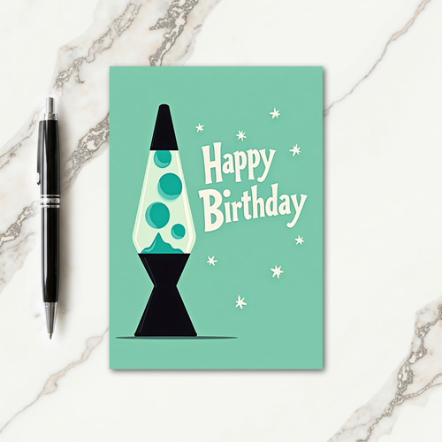 Retro Lamp Birthday Card