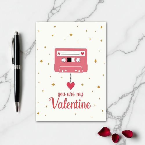 Retro Love Cassette Tape Card
