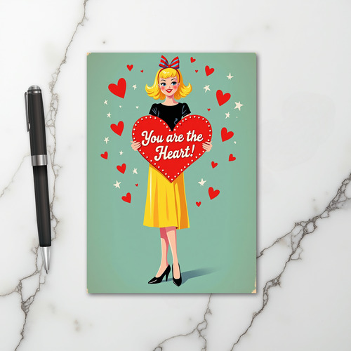 Retro Love You Are The Heart Card