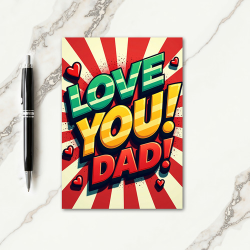Retro Love You Dad Card