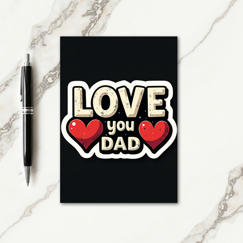 Retro Love You Dad Greeting Card