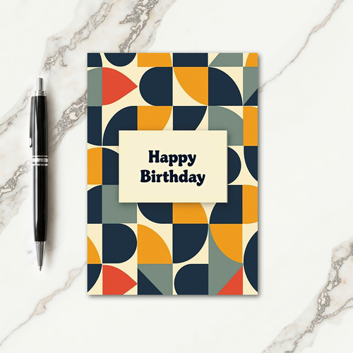 Retro Modern Birthday Card