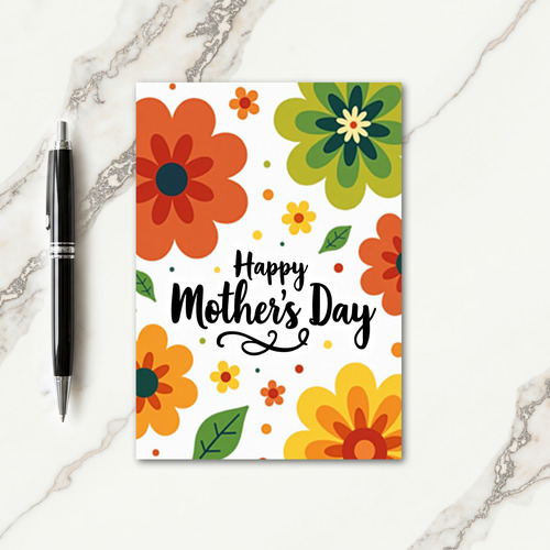 Retro Mothers Day Floral Card