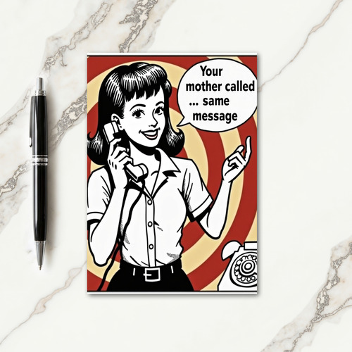 Retro Mothers Day Message Card