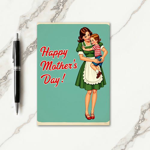 Retro Mothers Day Portrait Card