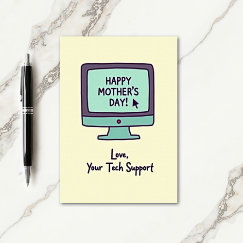 Retro Mothers Day Tech Love Card