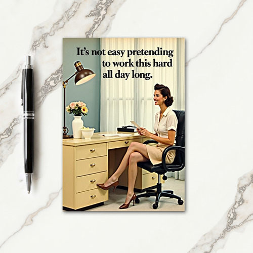 Retro Mothers Day Work Humor Card