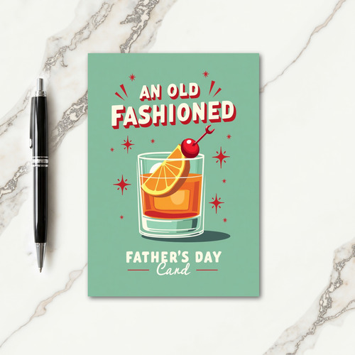 Retro Old Fashioned Father Card