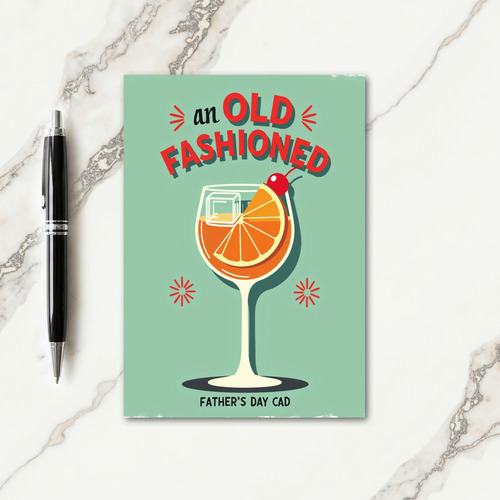 Retro Orange Fathers Day Card