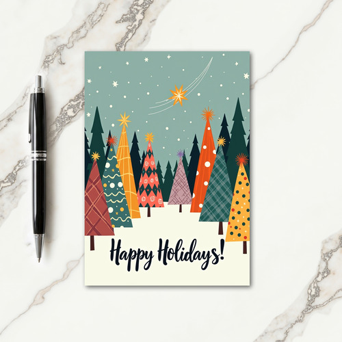 Retro Pattern Forest Card