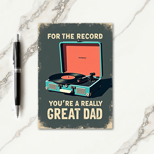 Retro Phonograph Fathers Day Card
