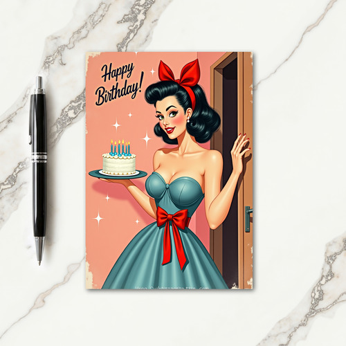 Retro Pinup Birthday Card
