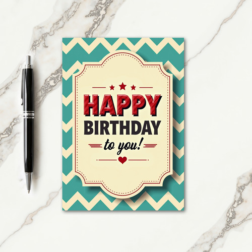 Retro Plaque Birthday Card