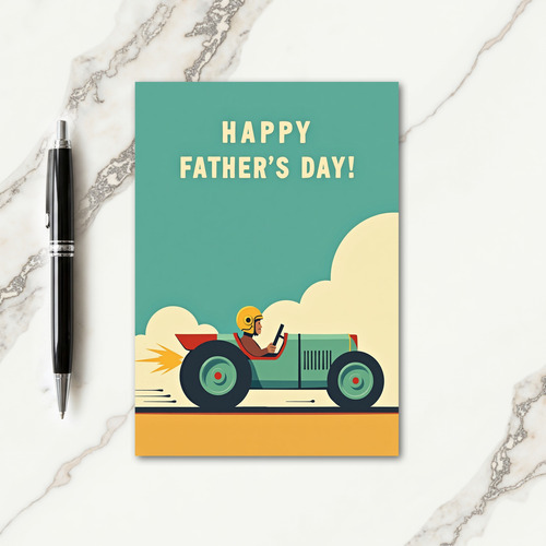 Retro Racing Fathers Day Card