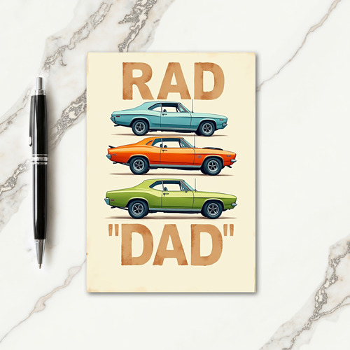 Retro Rad Dad Auto Art Card
