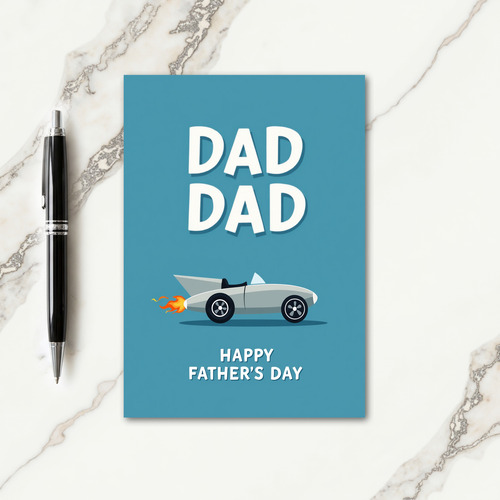 Retro Rocket Dads Day Card
