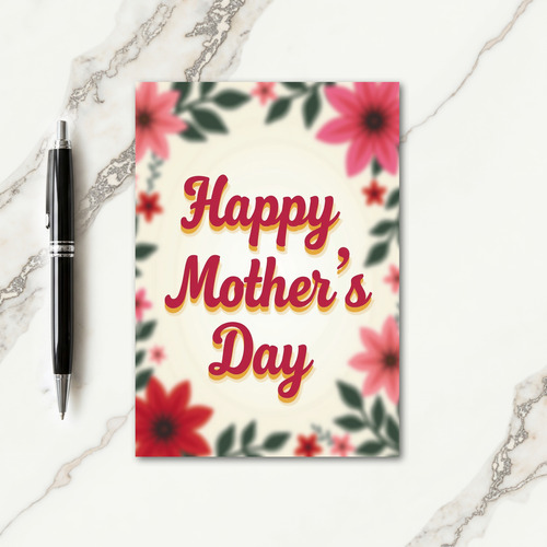 Retro Script Mothers Day Card