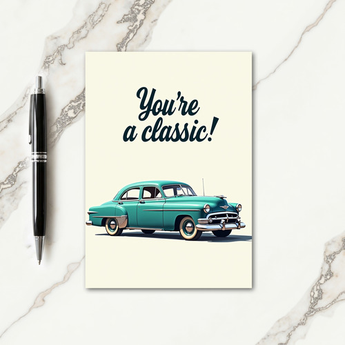 Retro Sedan Fathers Day Card