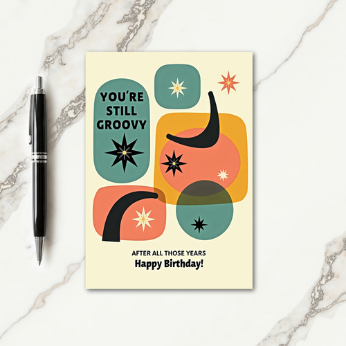Retro Shapes Birthday Card