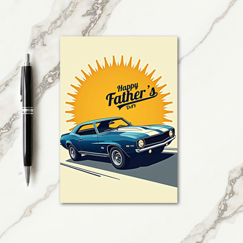 Retro Sports Car Fathers Day Card