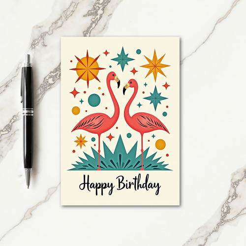 Retro Starburst Birthday Card