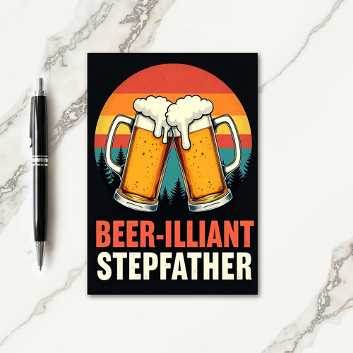 Retro Stepfather Cheers Card
