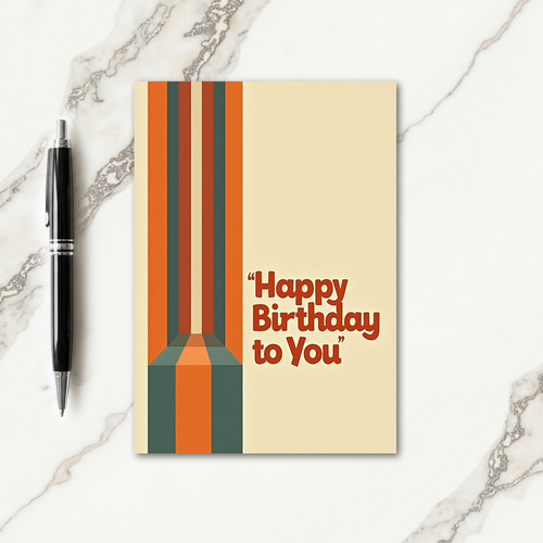 Retro Stripes Birthday Card