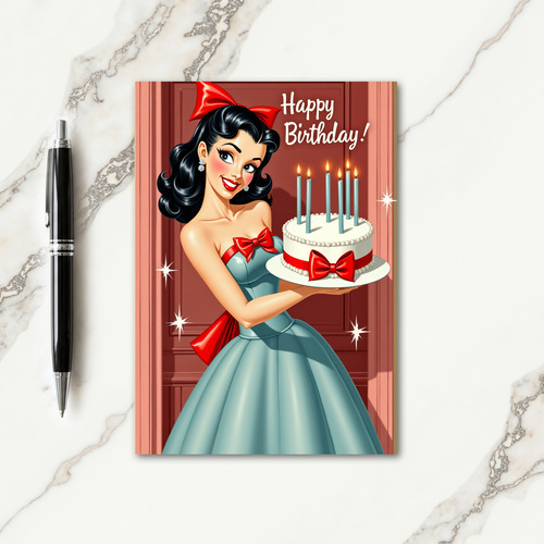 Retro Style Birthday Card