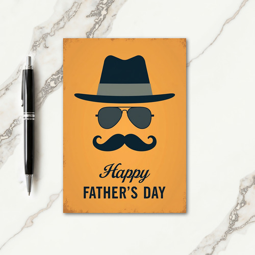 Retro Style Fathers Day Portrait Card