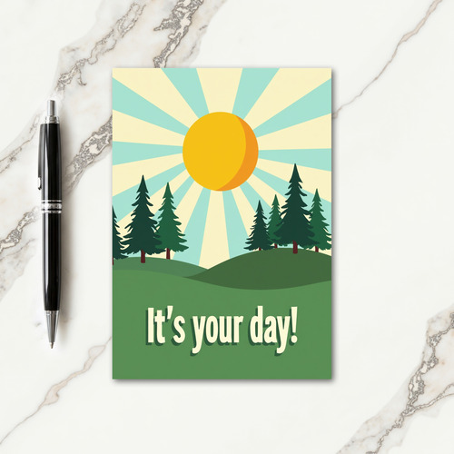 Retro Sun Birthday Card