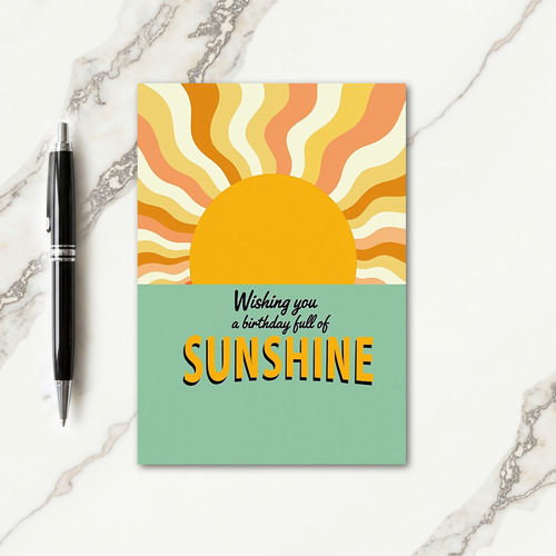 Retro Sunburst Birthday Card