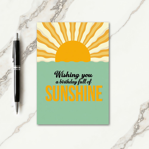 Retro Sunshine Birthday Card