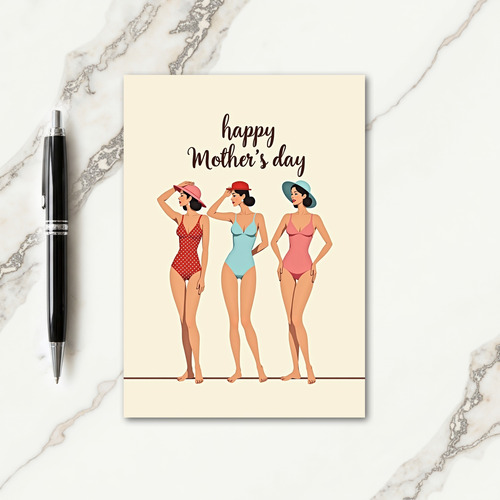 Retro Swimsuit Mothers Day Card