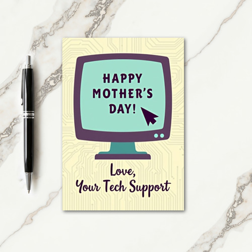 Retro Tech Mothers Day Card